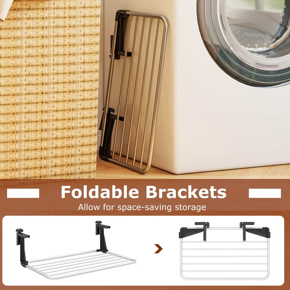 Portable Clothes Drying Rack w/Adjustable & Foldable Brackets, Radiator Airer