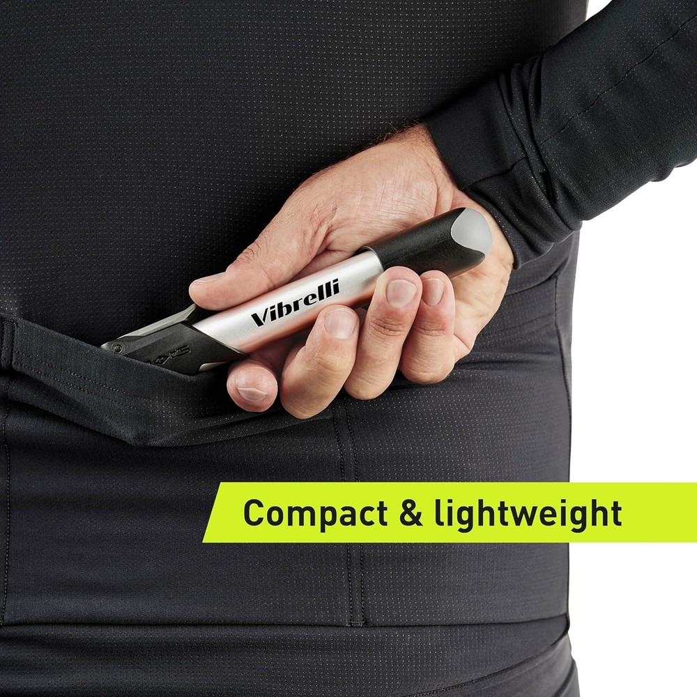 120 PSI Mini Bike Pump - Compact, Lightweight, Includes Glueless Kit