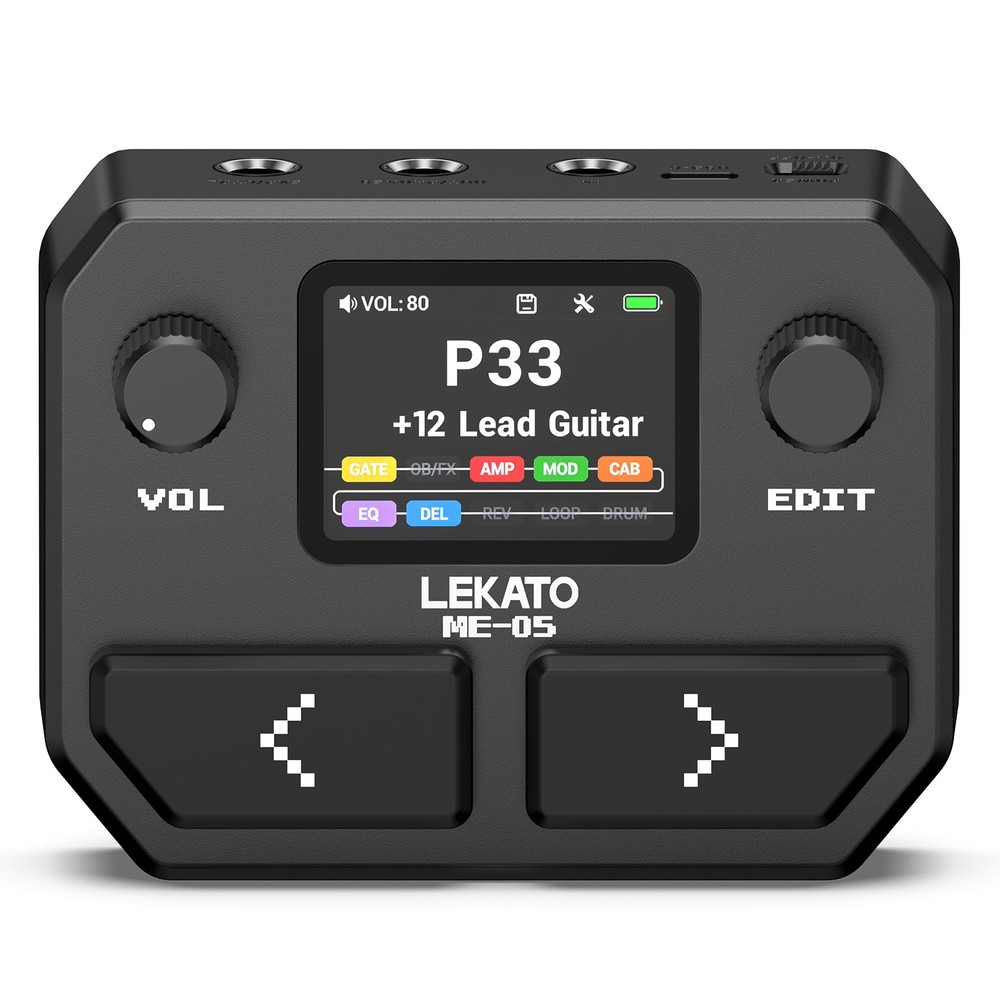 LEKATO Pocket Guitar 125 Effects Processor Bluetooth App Control NAM, LOOP SYNC