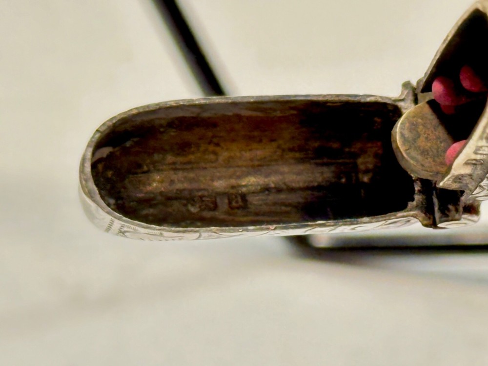 Hallmarked Sterling Silver Match Safe with Original Matches