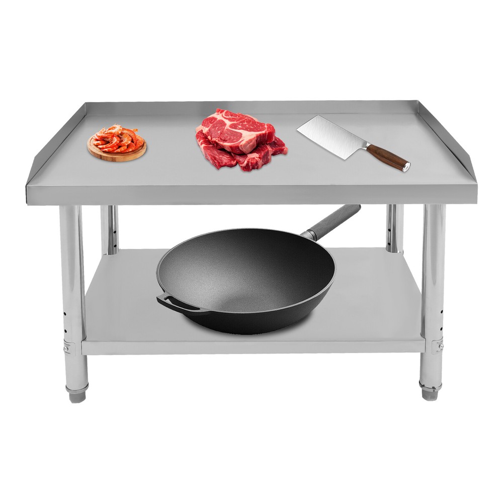 Commercial Work Table with Backsplash Sidesplash Prep Table for Kitchen Storage