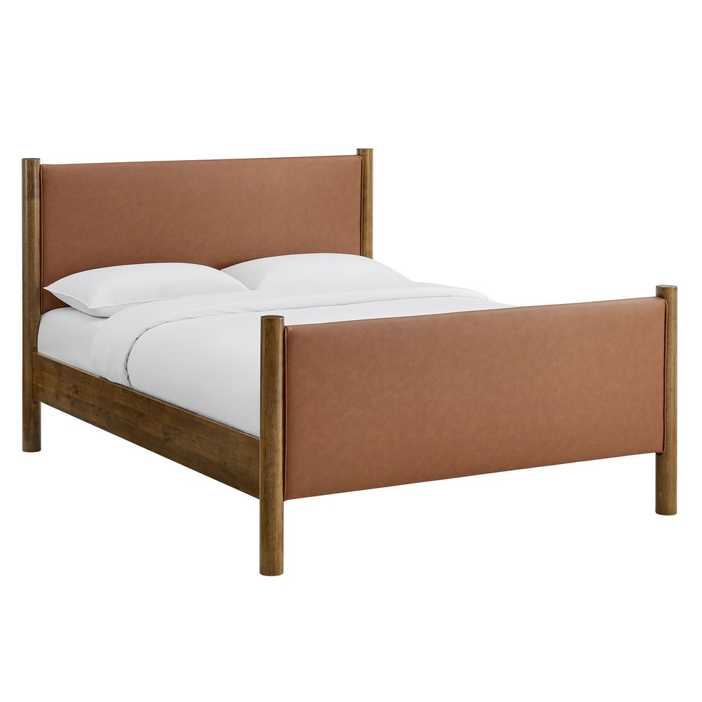 Maven Platform Bed in Tan Walnut