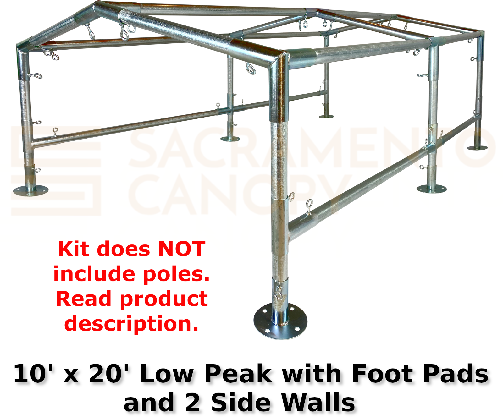 Low Peak Canopy Fittings Kits, DIY Carport or Greenhouse, EMT Connector Parts