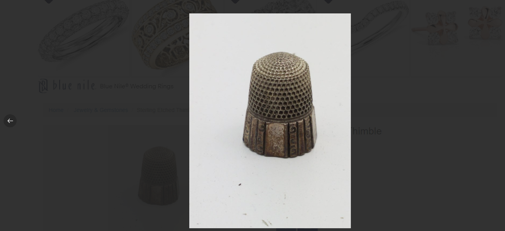 Sterling Etched Antique Thimble