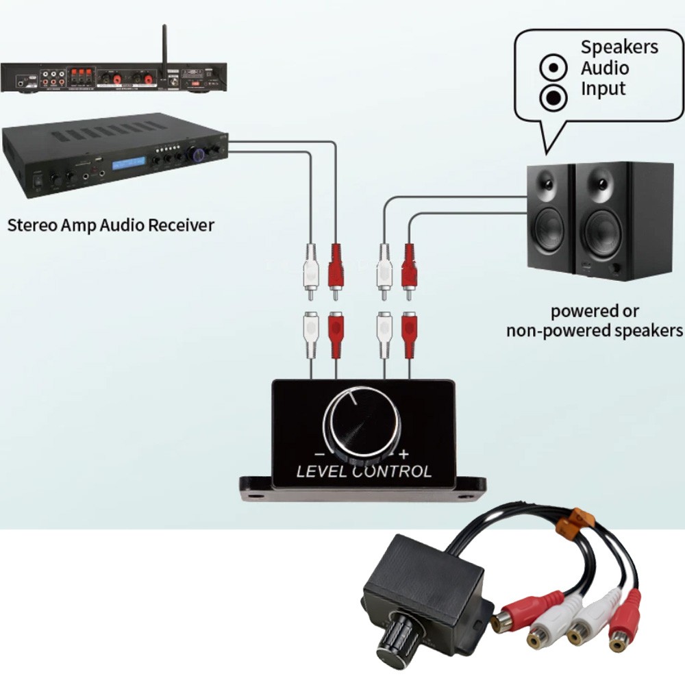 2x Universal Car Audio Amplifier RCA Level Controller Bass Volume Control Knobs