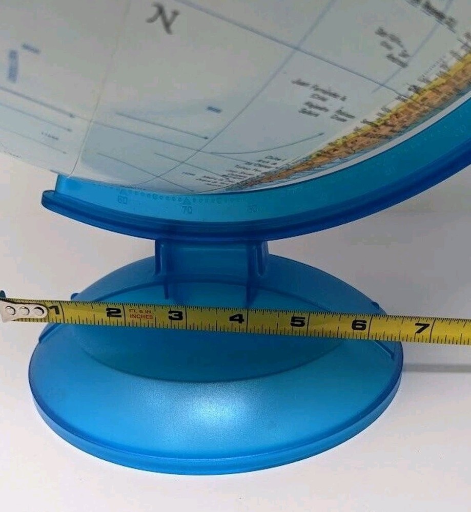 Replogle Globemaster Rotating World Globe on Blue Plastic Stand 12"