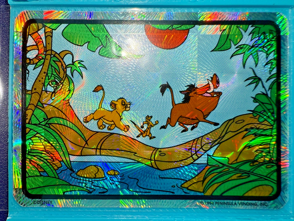 1994 Disney Lion King - Simba, Timon and Pumba Prism Peninsula Vending Sticker