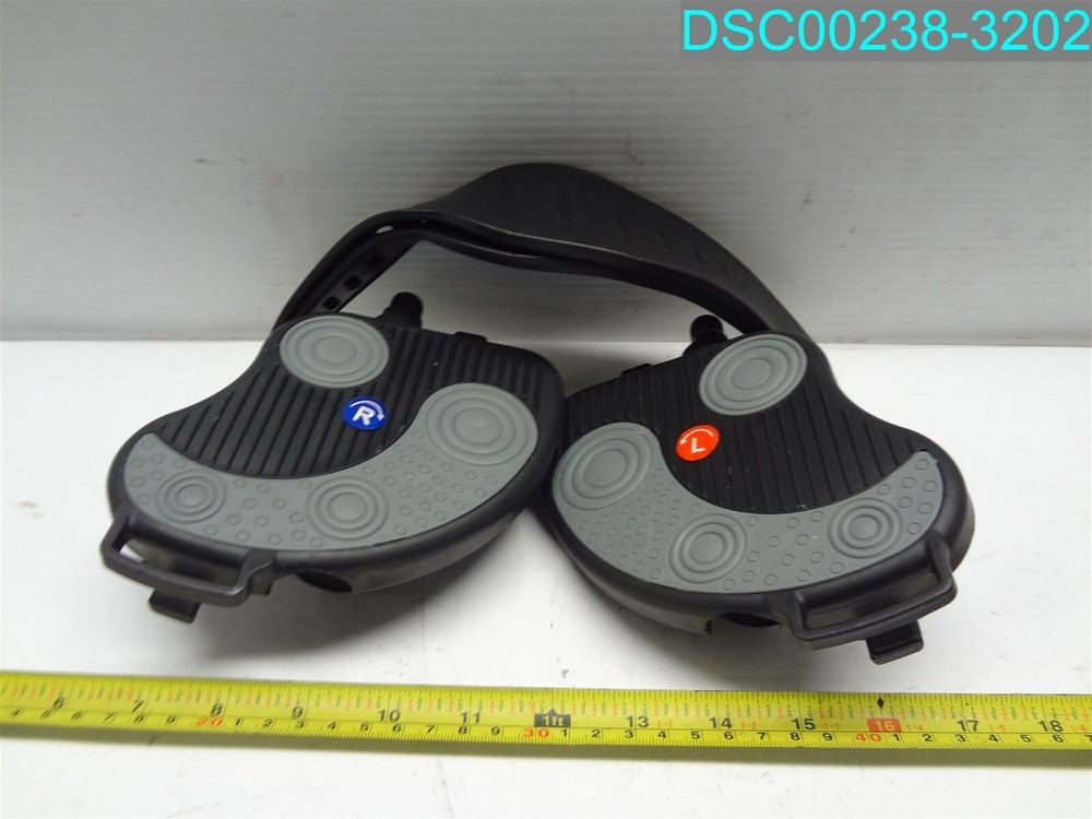 Nautilus Gray Black FP-J003 Replacement Right & Left Angle Pedals & Straps
