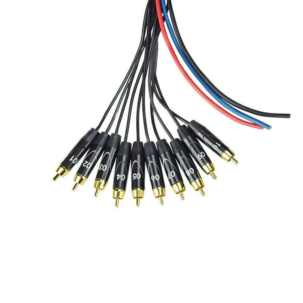 PRV Audio SNAKE 10RCA-30 Car Audio 30 Ft Medusa Cable 10 RCA Channels + 3 Power