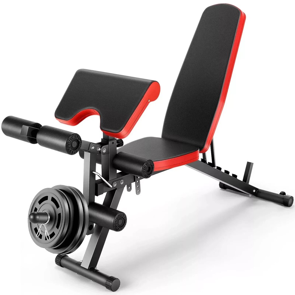 800 LBS Adjustable Foldable Exercise Weight Bench Workout Bench Gym With Wheels