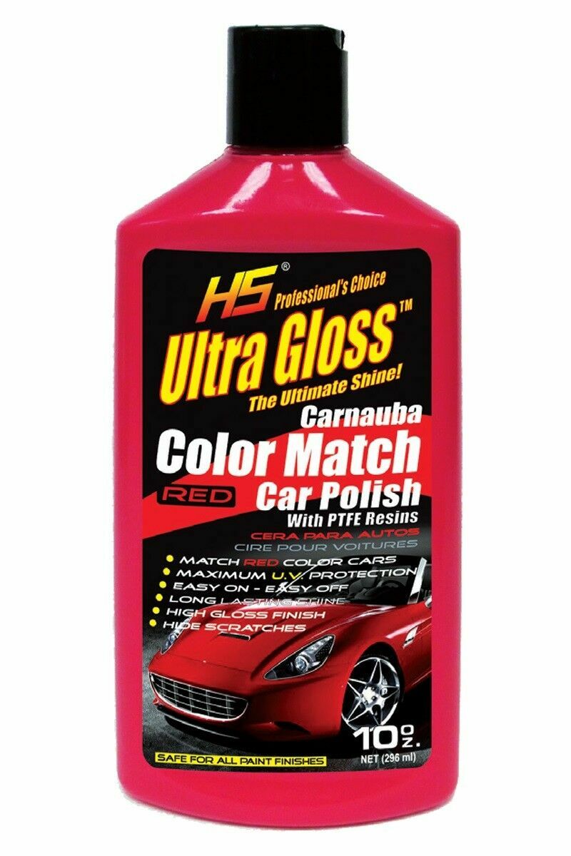 HS Red Car Polish Liquid Wax Long Lasting Protection Boat RV's Wax 10 oz.
