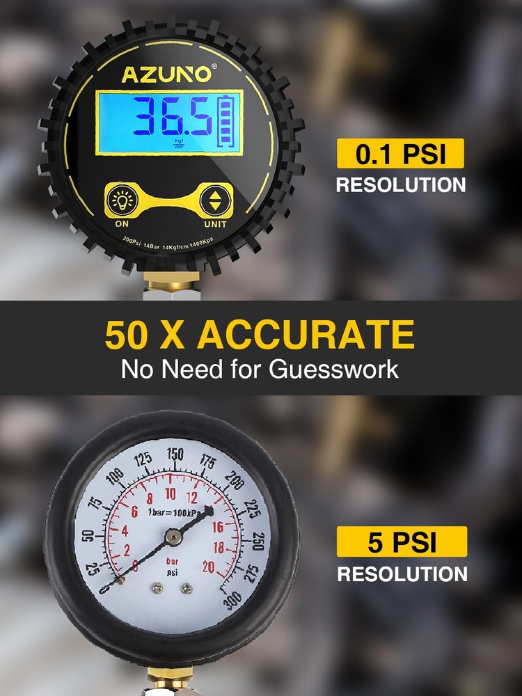 Digital Compression Gauge 200 PSI for Petrol Engine Cylinder Testing