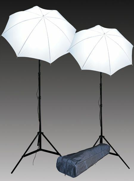 CONTINUOUS STUDIO VIDEO LIGHTING UMBRELLA KIT CASE DK2B