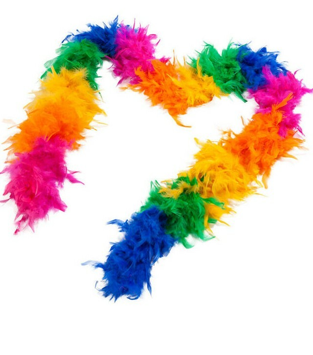 Rainbow Feather Boa Costume Accessory Pride Parade 72 Inches Long Roma 4764