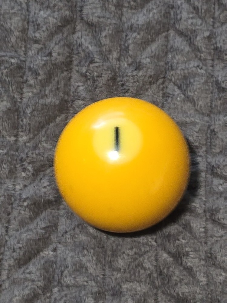 🎱Vintage Replacement Belgian(#1) Pool Ball~Billiards Solid Yellow Ball 2"
