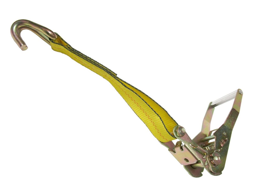 Ratchet Tie Down Strap 2" x 27' with Wire J Finger Hook for Cargo Control