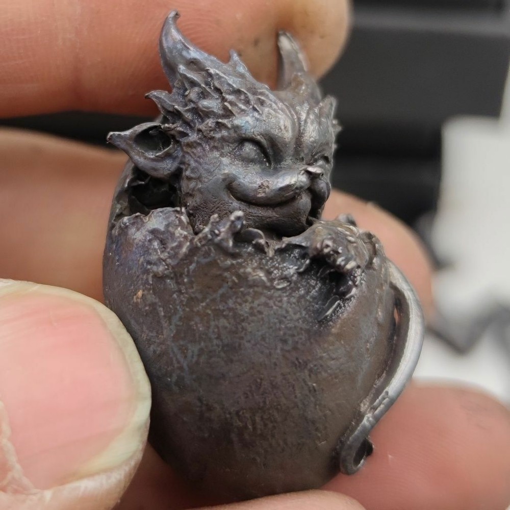 Black Solid Copper Legendary Dragon Miniature Statue for Shelter Display