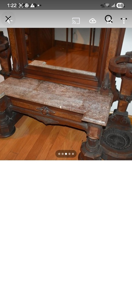 Antique Victorian Renaissance Thomas Brooks Walnut Hall Tree