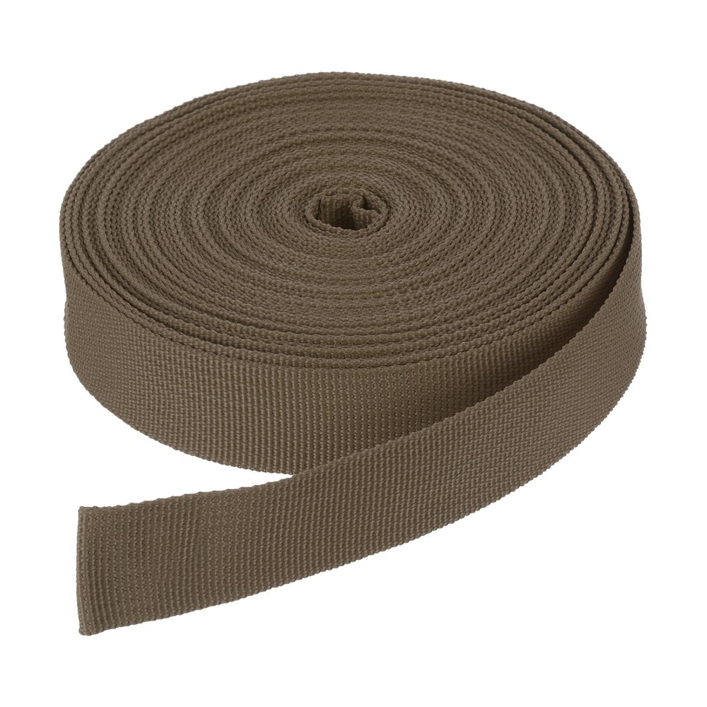 10Yard x 1 Inch Width Nylon Webbing Strap Poly Flat Webbing Strapping Dark Brown