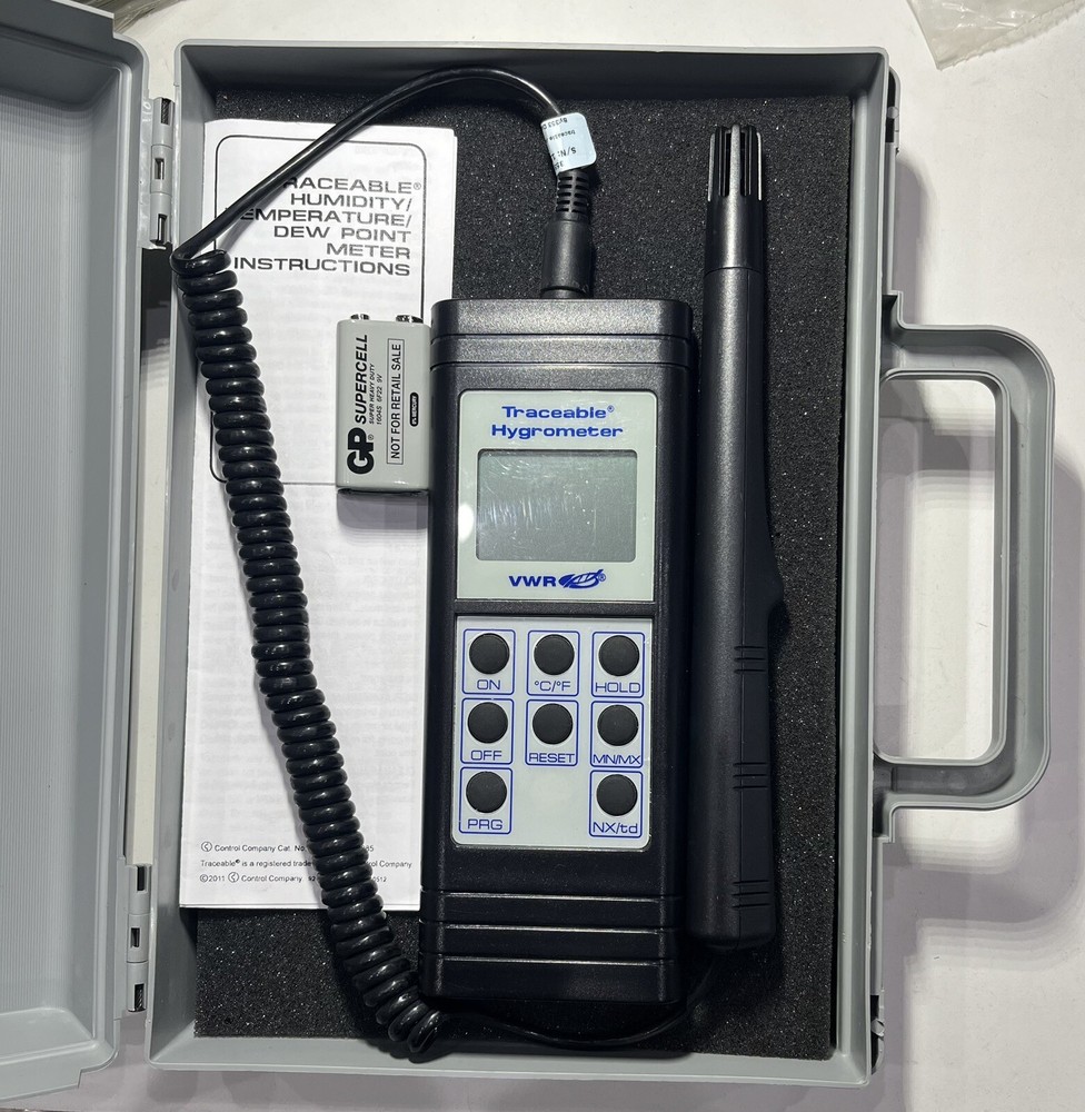 Traceable Hygrometer Thermometer with Memory and Probe by VWR