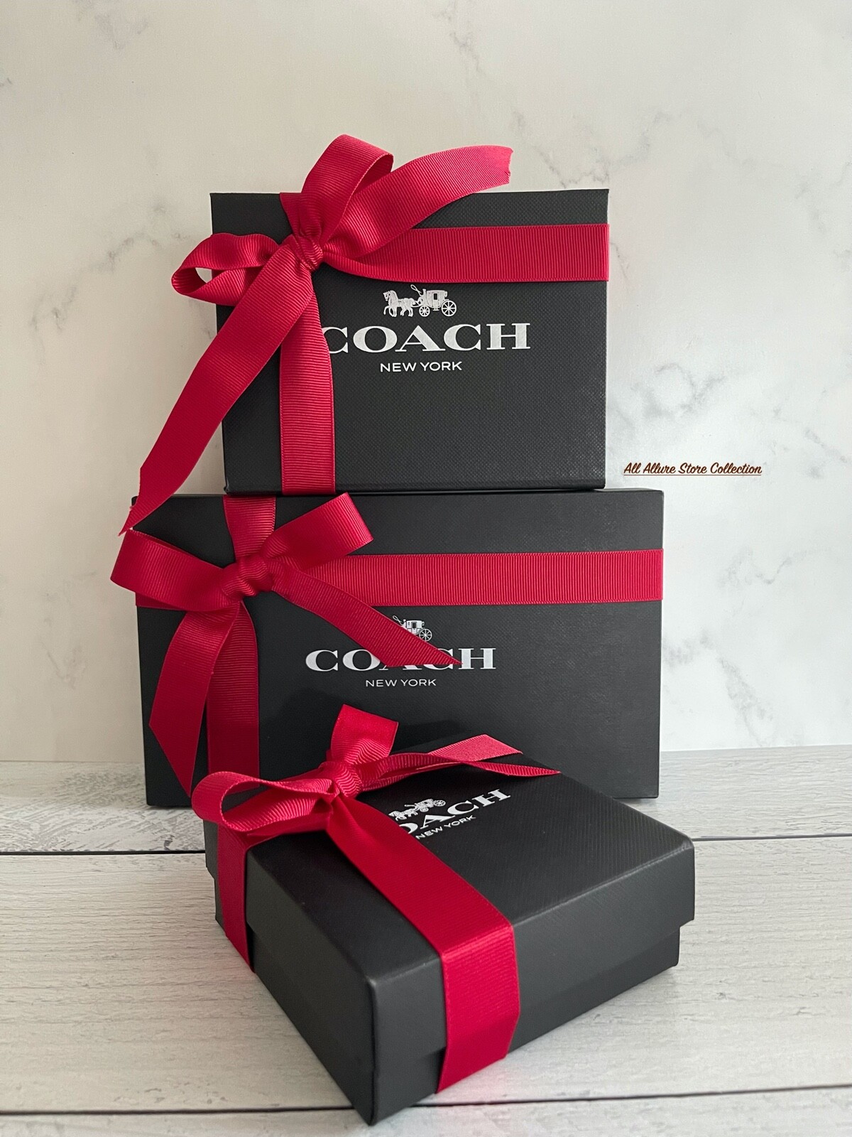 🎀BN Coach Black Gift ~Packing Box~Handle Bag~Envelope Bag~Gift tag Pick Size.🎀