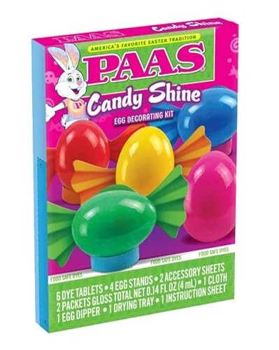 Candy Shine Easter Egg Decorating Kit with Funny Bunny Dipper - Make Your Eggs S