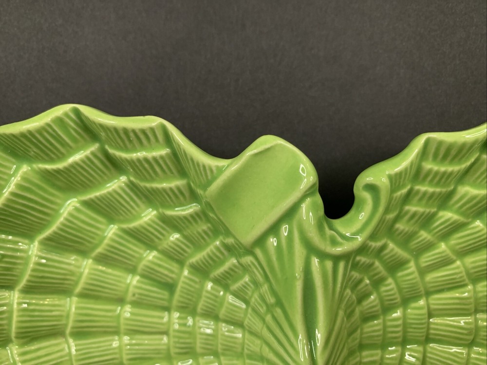 Vintage Lime Green Spider Web Design Ashtray