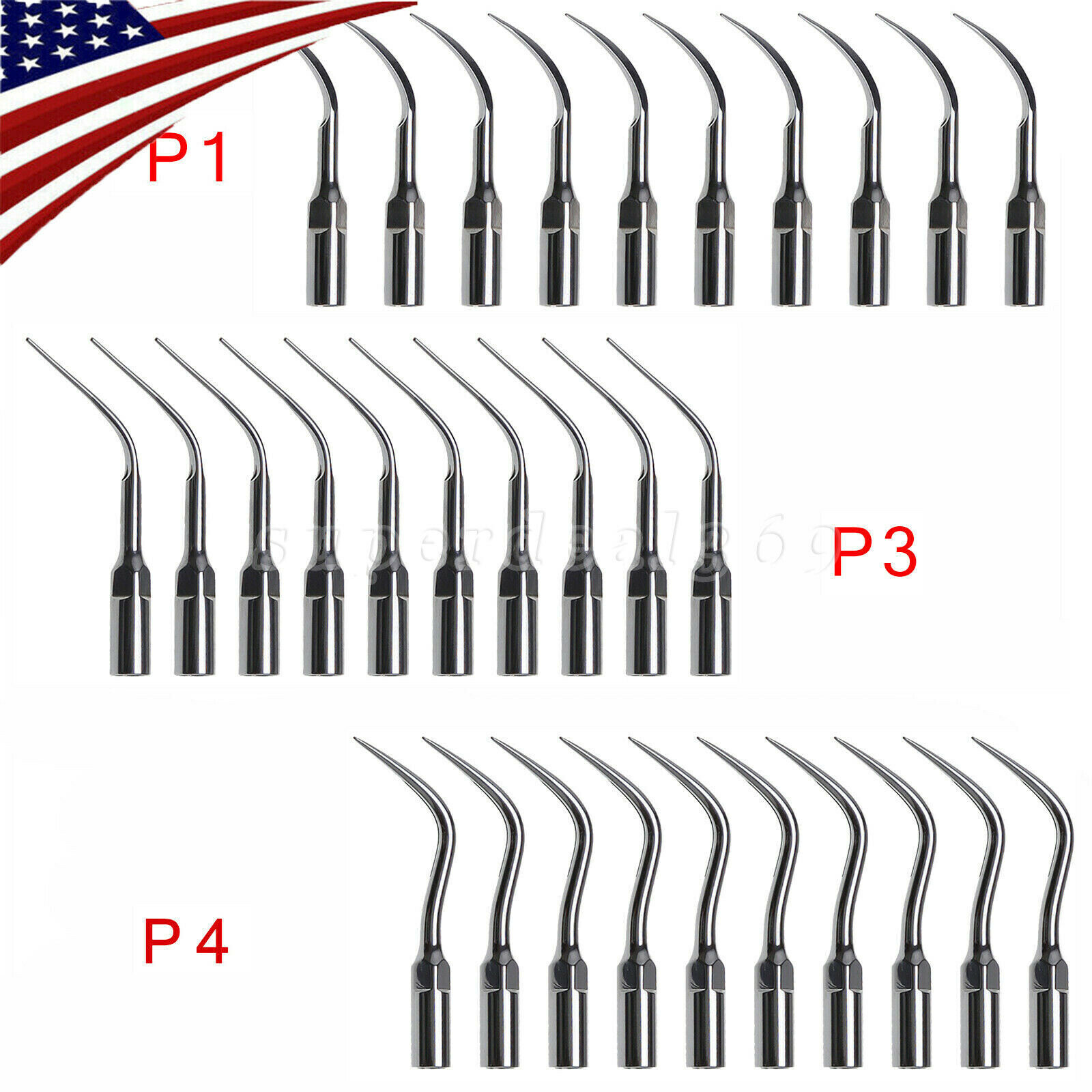10PCS Dental Ultrasonic Piezo Scaler Perio Tips Scaling Fit EMS Handpiece SKYSEA