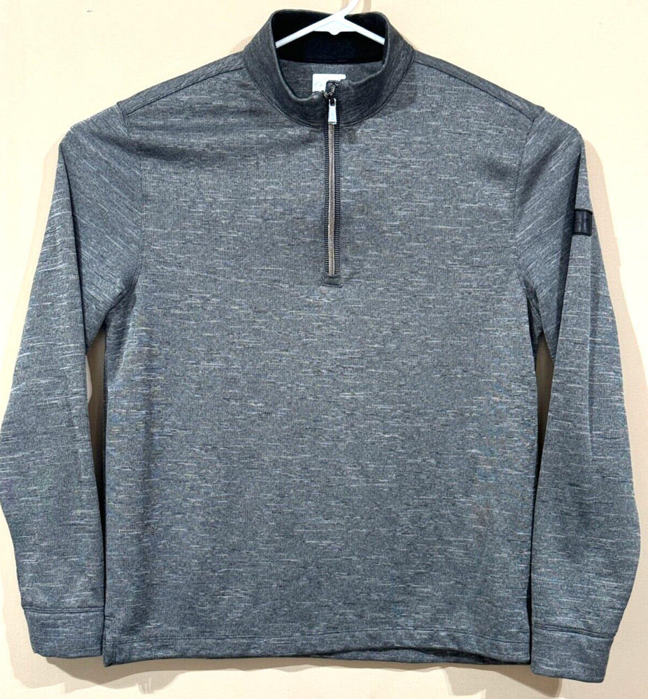 GREG NORMAN Quarter Zip Pullover Mens Medium Gray Performance Golf Shirt VG