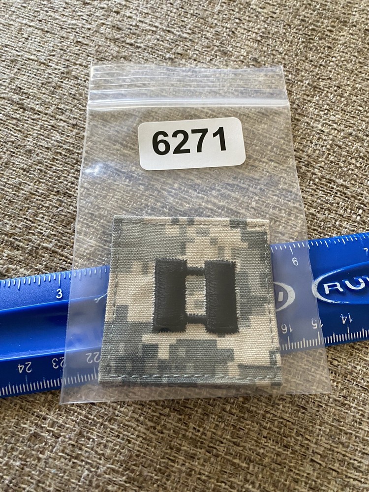 US Army Captain CPT O-3 Rank ACU Hook / Loop Pattern Military Patch INV6271