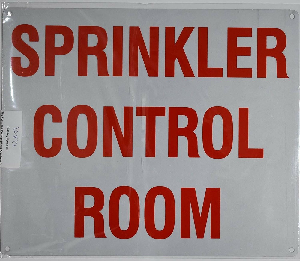 SprinklerControlRoomSign(White,10x12)-REF24-1027