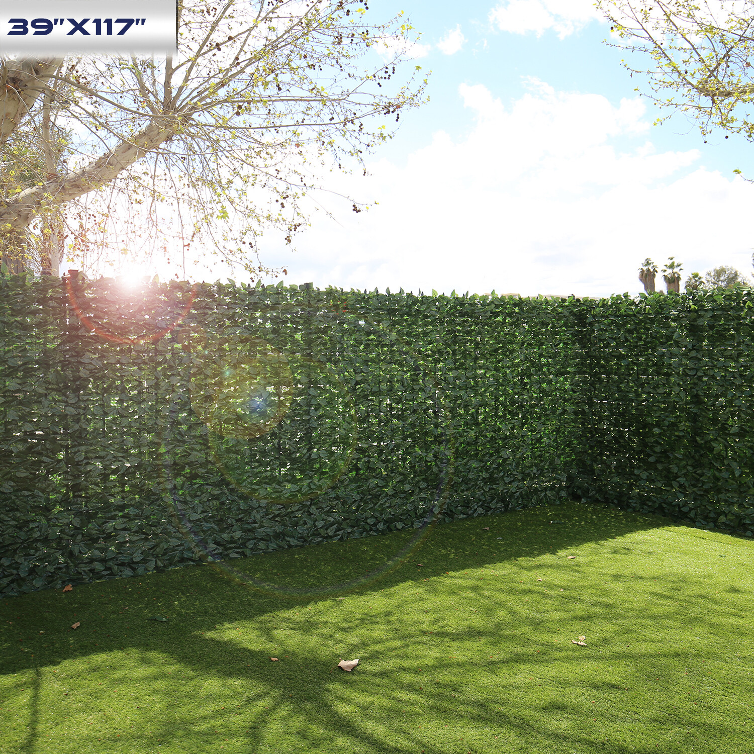 39" x 117" Artificial Faux Ivy  Leaf Privacy Fence Panel Screen Hedge Decor