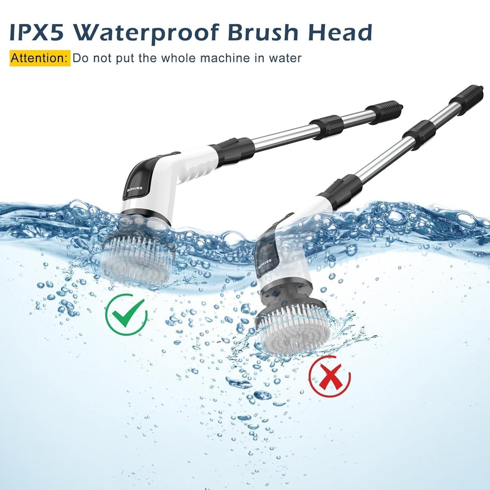 Electric Spin Scrubber, Cordless Cleaning Brush Scrubber for Home, 8 Replaceable