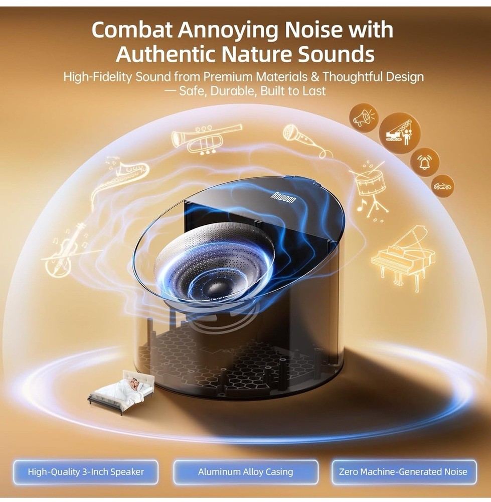Sound Machine Combined for Sleep,Metal Shell