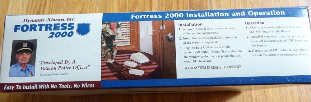 Wireless Security System Fortress 2000 Model SPW001. DIY easy installation.