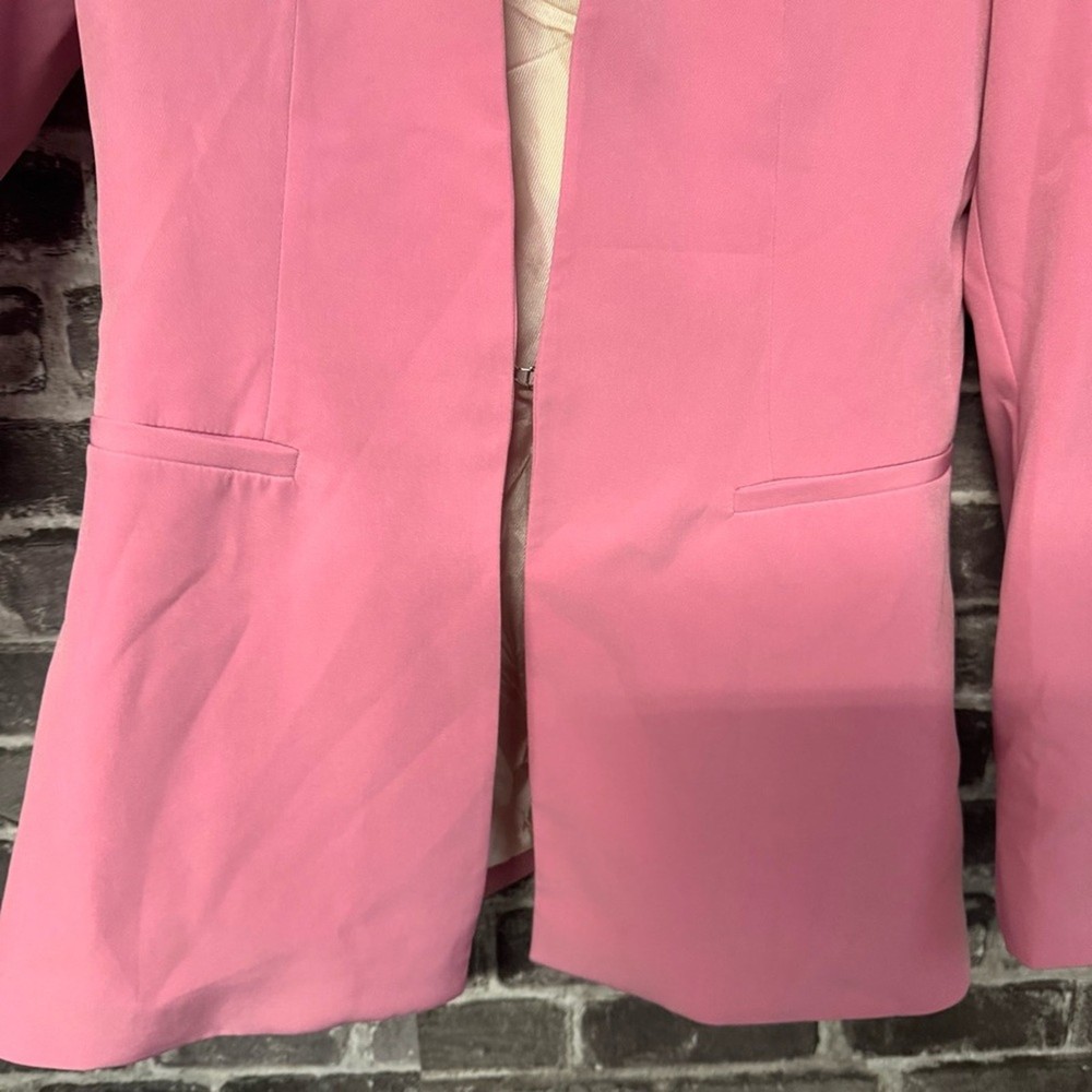 Zara blazer pink hook loop closure pockets SIZE SMALL S