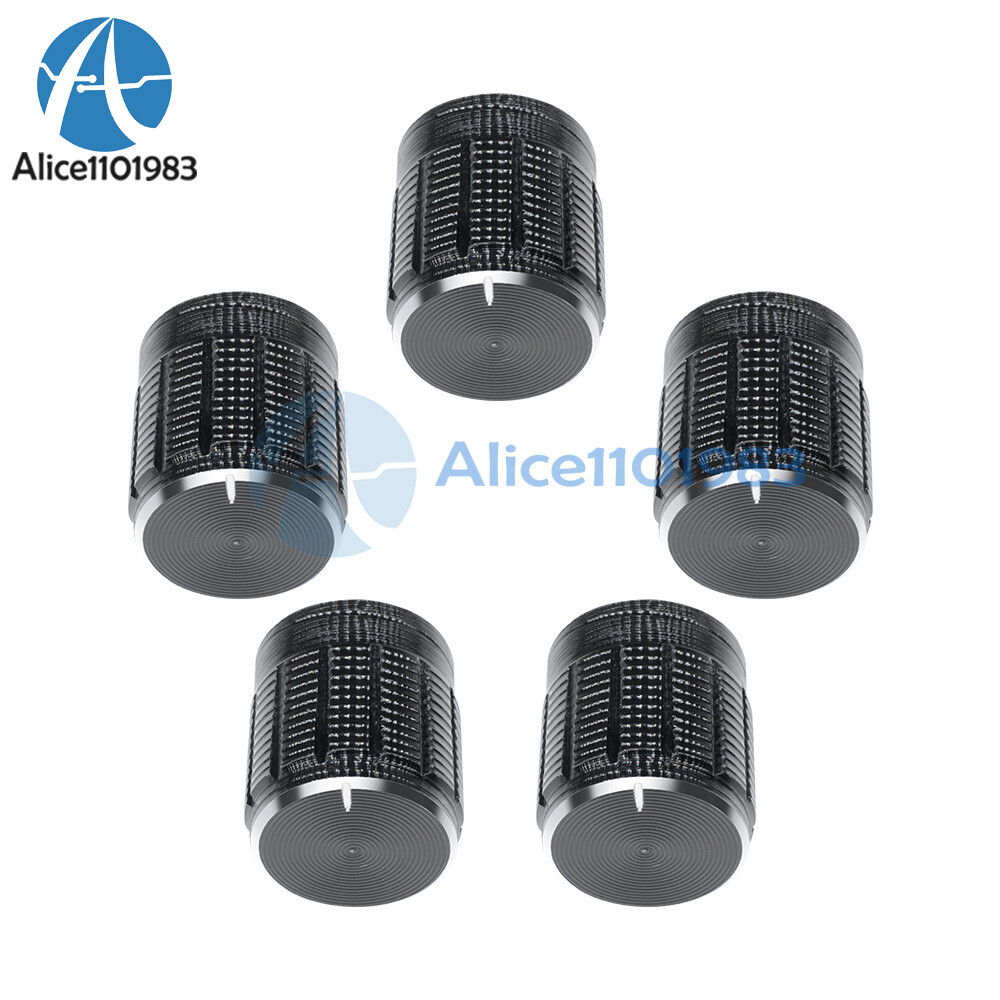 5PCS Useful Volume Control Rotary Knobs For 6mm Dia Knurled Shaft Potentiometer