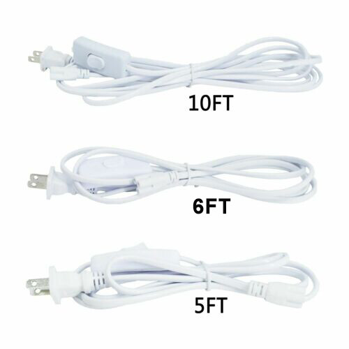 6FT 4-24 Pack, US Plug Power Cords & Extensions for T8/T5 LED Lights
