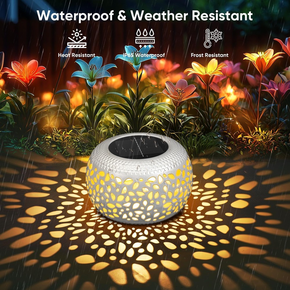 NFEVER Solar Lanterns Outdoor Waterproof: 2 Pack White 2 Pack,