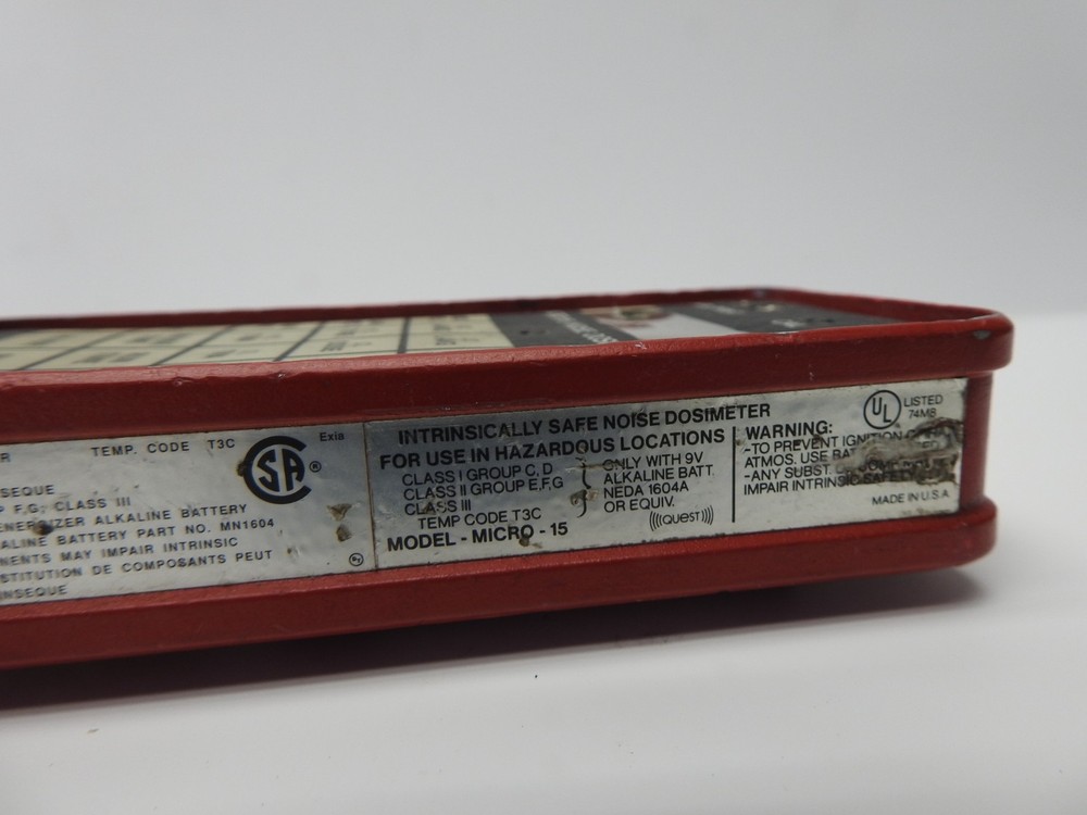 Quest Electronics Model Micro-15 Permissible Noise Dosimeter - Used