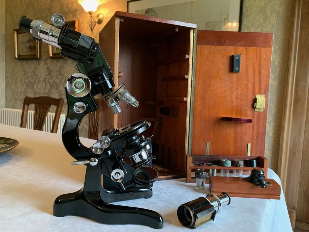 Vintage Watson Bactil Mono & Binocular Research Microscope #65792 - c1938, Cased