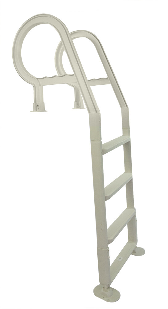 Aqua Select Heavy Duty Resin In Pool Deck Ladder Above Ground - White or Grey