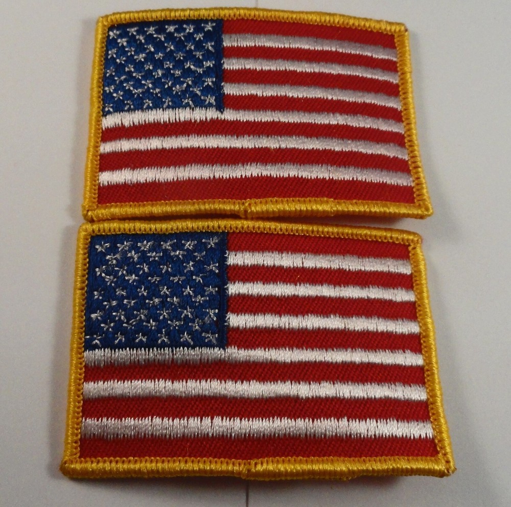 TWO New patches  (2) Current USA FLAG