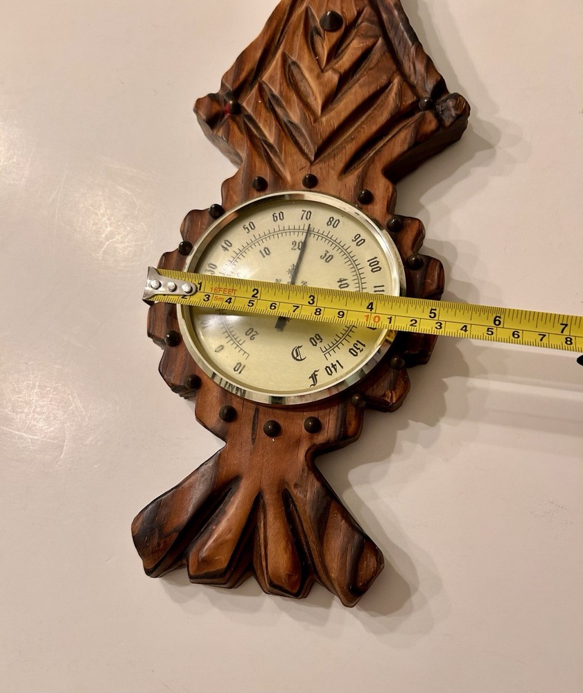 Vintage Carved Oak Wall Hanging Barometer