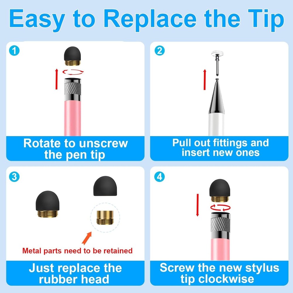 15-Count High Precision Stylus Replacement Tips Set for Ultimate Touch Accuracy