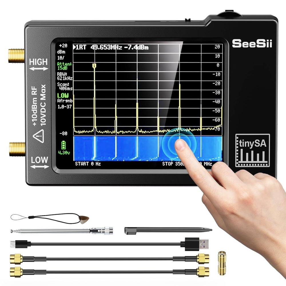 Portable Frequency Analyzer with Signal Generator: 2.8'' Display & ESD Feature