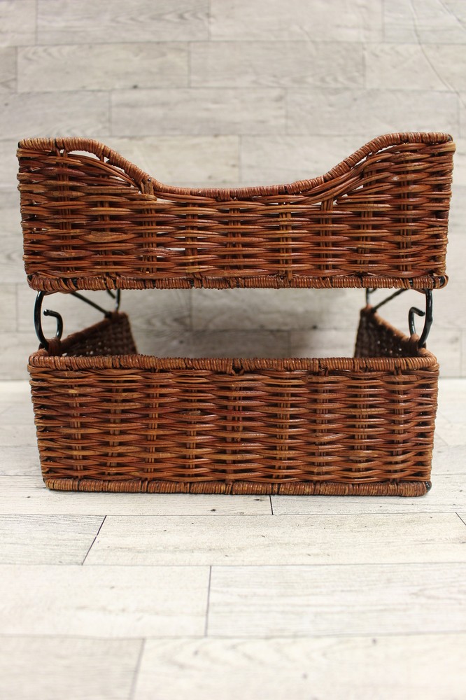 Wicker Double Letter Tray - Used