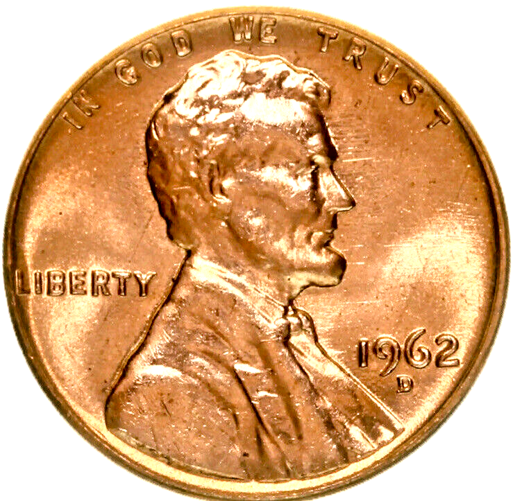 1962-D Lincoln Memorial Cent Choice BU Penny US Coin Free S&H W/Tracking