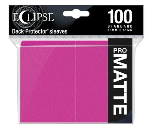 (100-Pack) Ultra Pro Eclipse PRO MATTE HOT PINK Deck Protector Card Sleeves