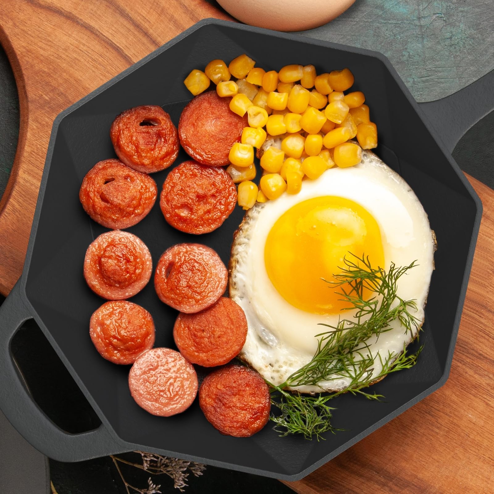 Best Aurionix Cast Iron Skillet with Lid Pre-seasoned Pans Smoker Box for Open